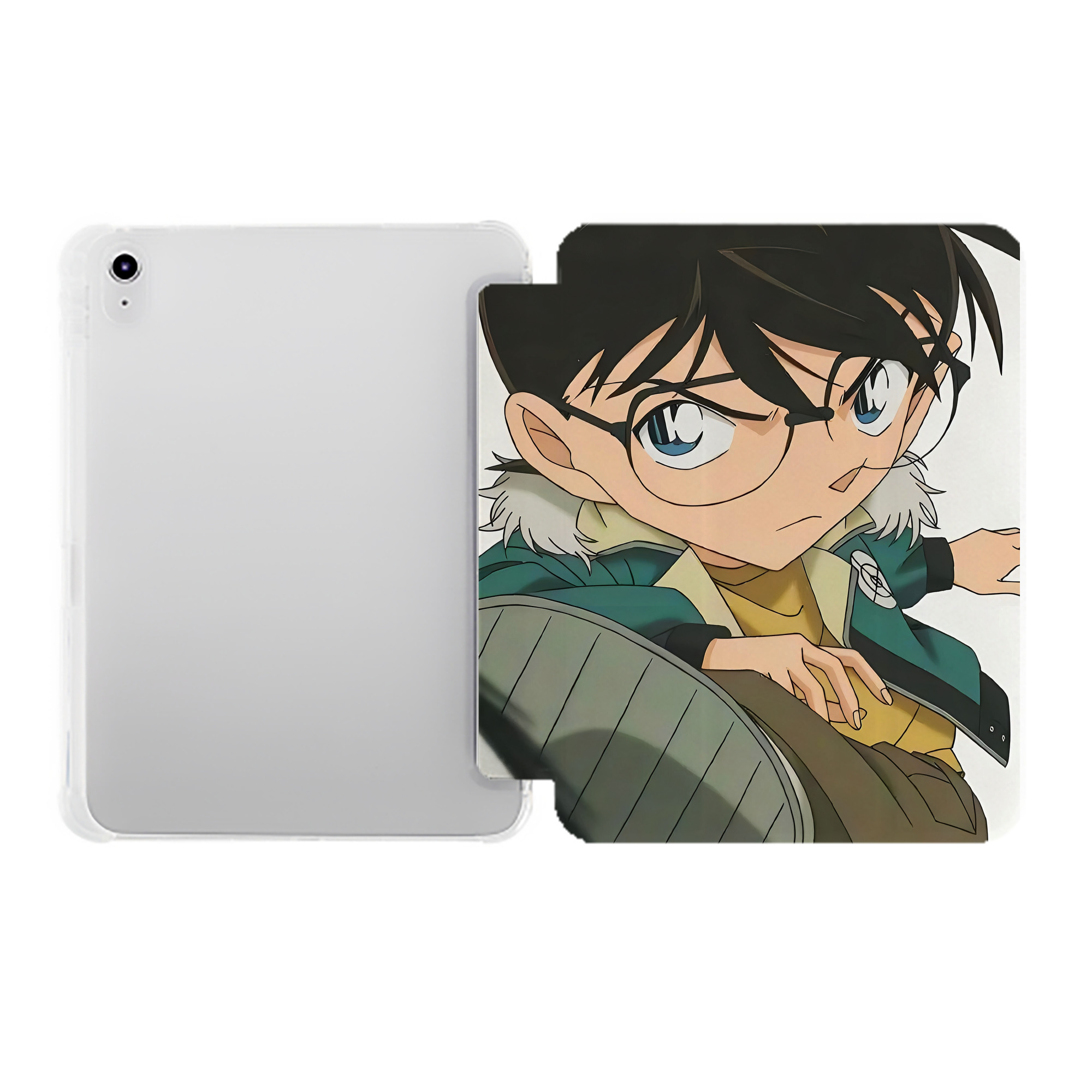 （画像用） 名探偵コナン Detective Conan IPad ケース ペン収納付き 三つ折りスタンド PUレザー×シリコン 対応機種9.5/10.5/10.9インチ